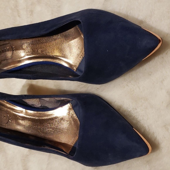 TED Baker 40.5 sway navy blue with rose gold pointed toe - Picture 4 of 8